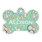 Colored Circles Bone Shaped Dog ID Tag (Personalized)