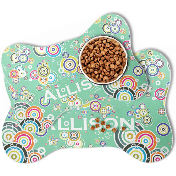 Colored Circles Bone Shaped Dog Mats - MAIN