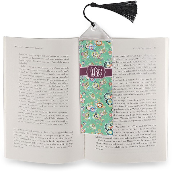 Colored Circles Bookmark with tassel - In book