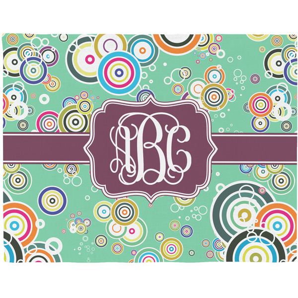 Custom Colored Circles Woven Fabric Placemat - Twill w/ Monogram