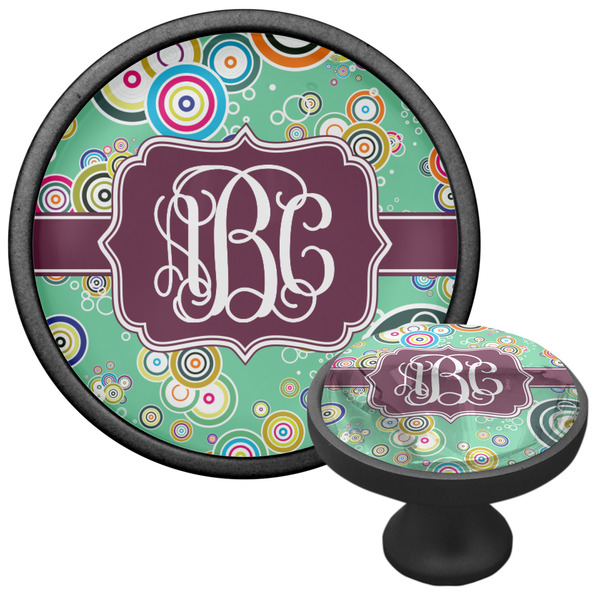 Colored Circles Cabinet Knob - Black - Multi Angle