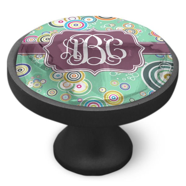 Colored Circles Cabinet Knob - Black - Side