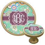 Colored Circles Cabinet Knob - Gold (Personalized)