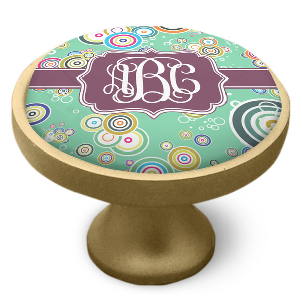 Colored Circles Cabinet Knob - Gold - Side