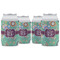 Colored Circles Can Cooler (12 oz) - Set of 4 w/ Monogram