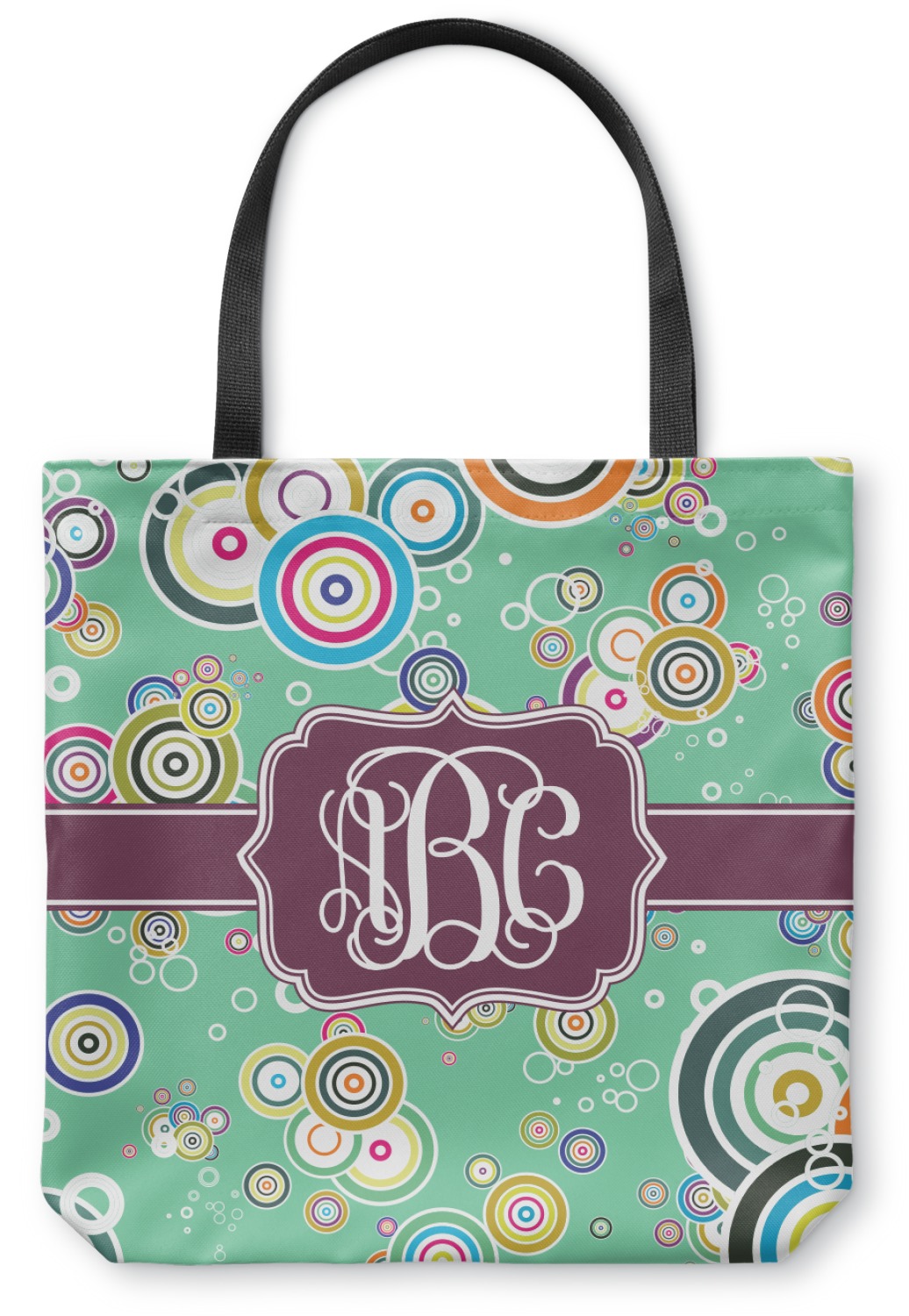 Colored Circles Canvas Tote Bag (Personalized) - YouCustomizeIt