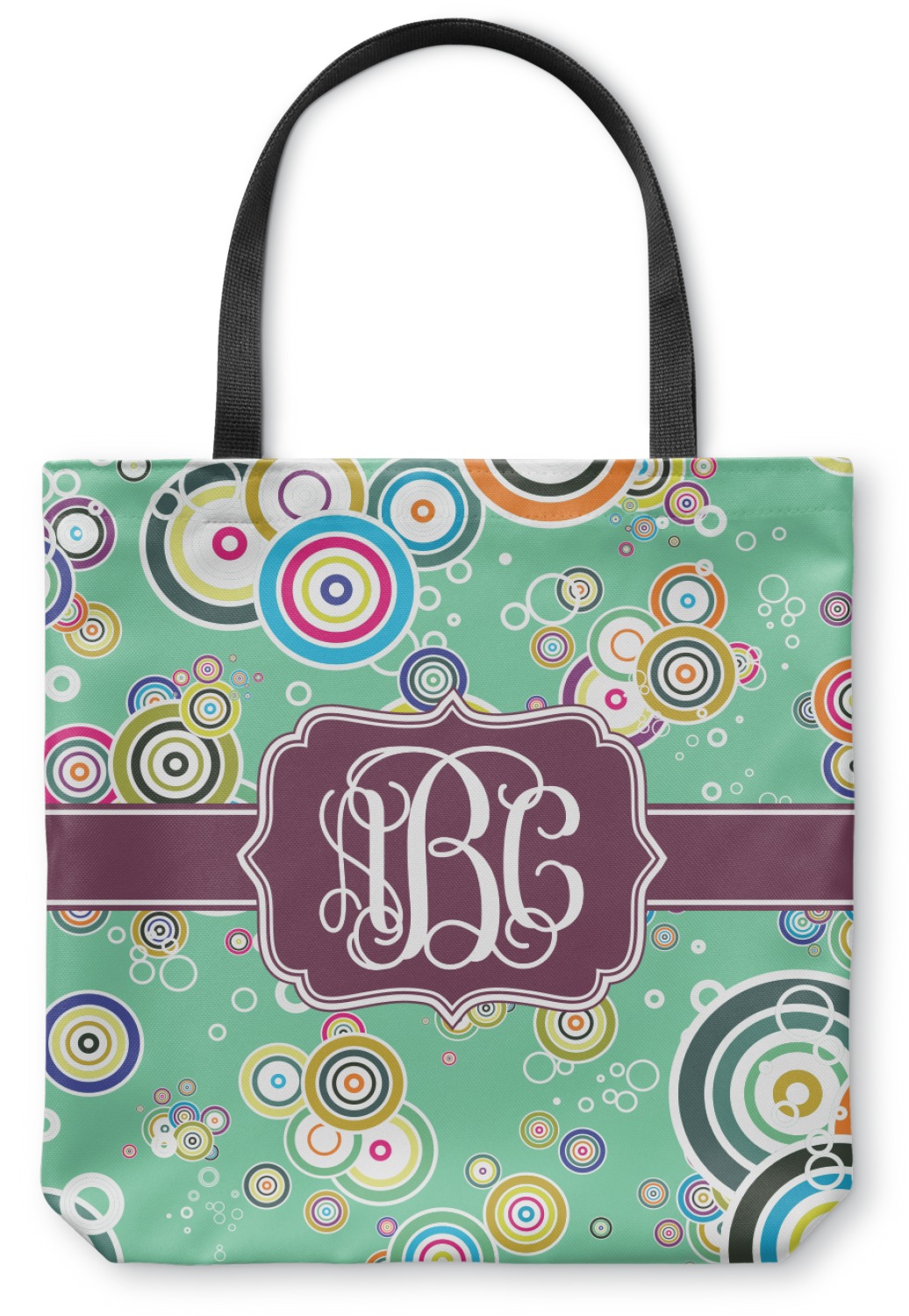 Colored Circles Canvas Tote Bag (Personalized) YouCustomizeIt