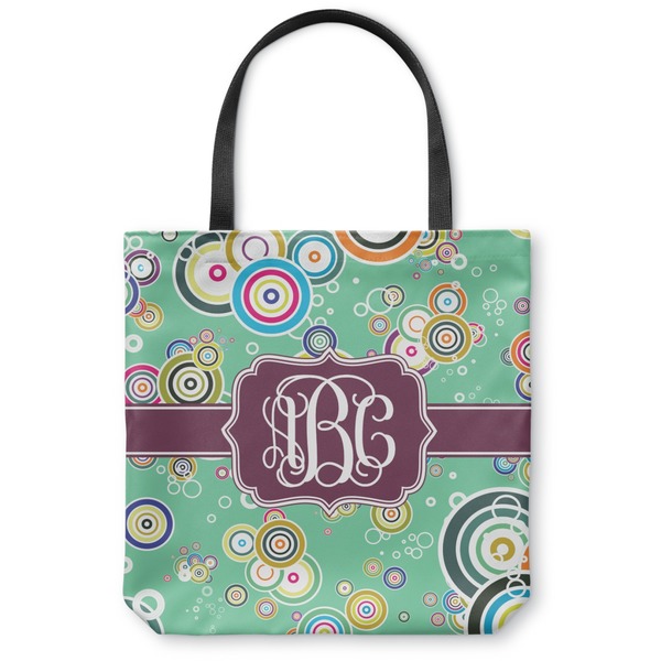 Custom Colored Circles Canvas Tote Bag - Large - 18"x18" (Personalized)