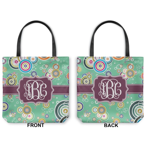 Colored Circles Canvas Tote - Front and Back
