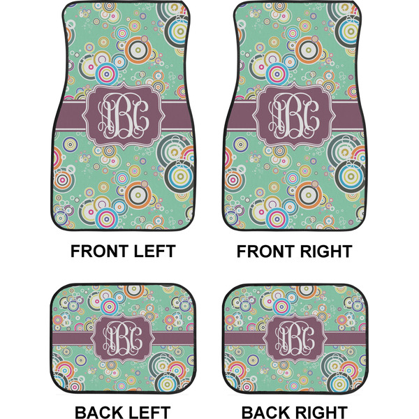 Colored Circles Car Floor Mats Set (2F + 2B)