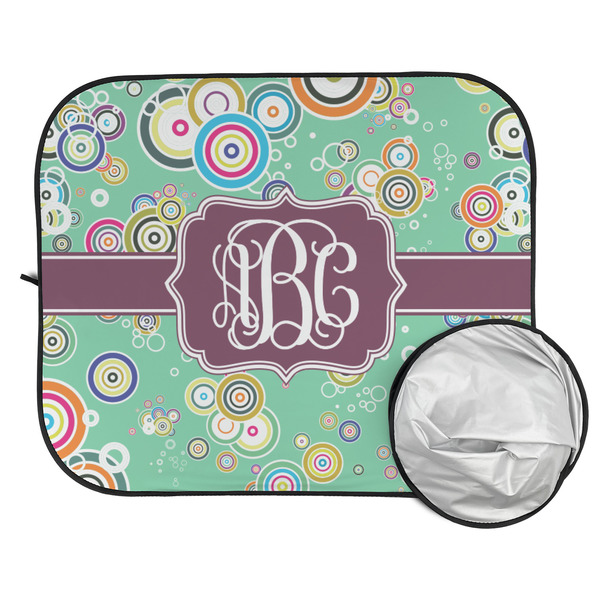 Colored Circles Car Sun Shades - FOLDED & UNFOLDED