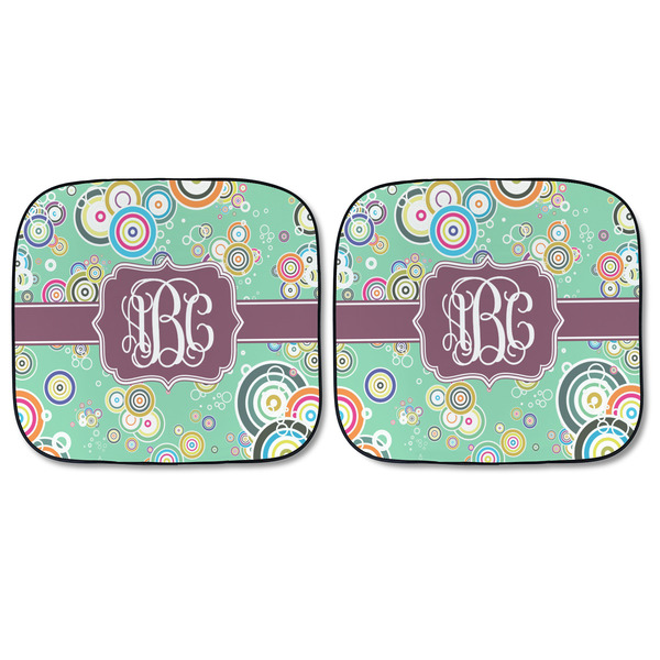 Colored Circles Car Sun Shades - FRONT