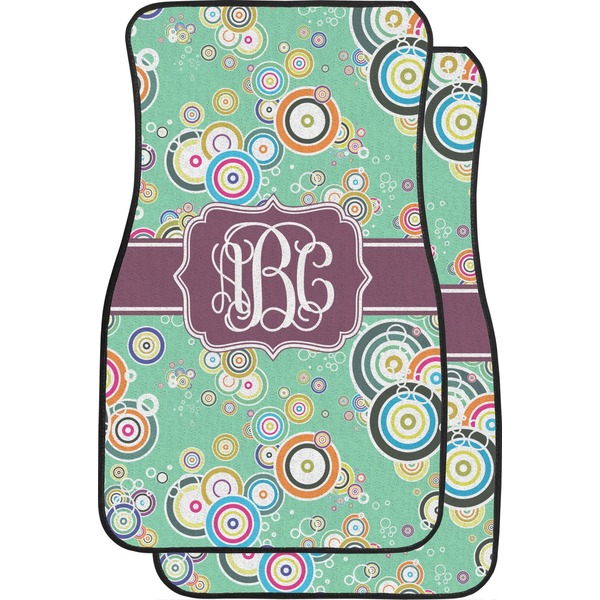 Custom Colored Circles Car Floor Mats (Front Seat) (Personalized)