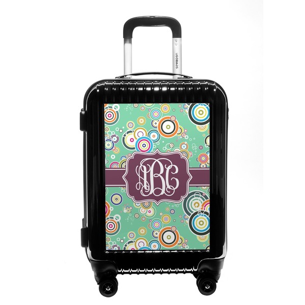 Custom Colored Circles Carry On Hard Shell Suitcase (Personalized)