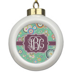 Colored Circles Ceramic Ball Ornament (Personalized)