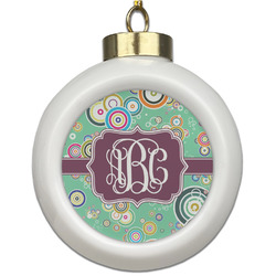 Colored Circles Ceramic Ball Ornament (Personalized)