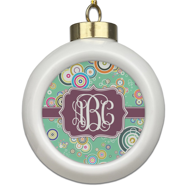 Custom Colored Circles Ceramic Ball Ornament (Personalized)