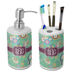 Colored Circles Ceramic Bathroom Accessories Set (Personalized)
