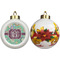 Colored Circles Ceramic Christmas Ornament - Poinsettias (APPROVAL)