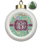 Colored Circles Ceramic Ball Ornament - Christmas Tree (Personalized)