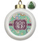 Colored Circles Ceramic Christmas Ornament - Xmas Tree (Front View)