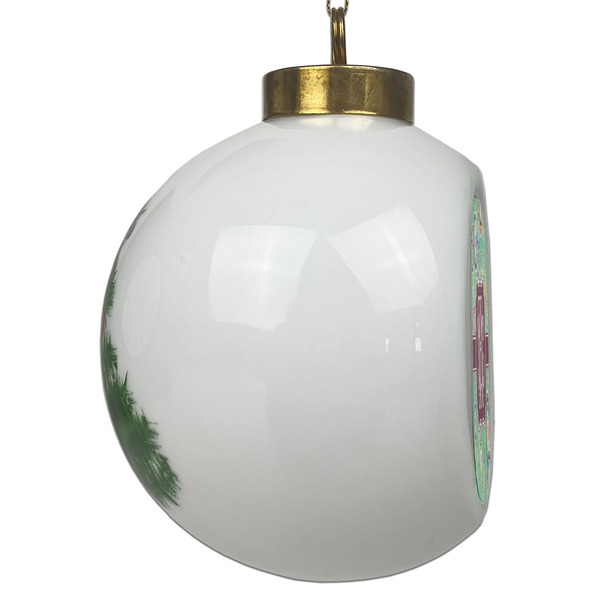 Colored Circles Ceramic Christmas Ornament - Xmas Tree (Side View)