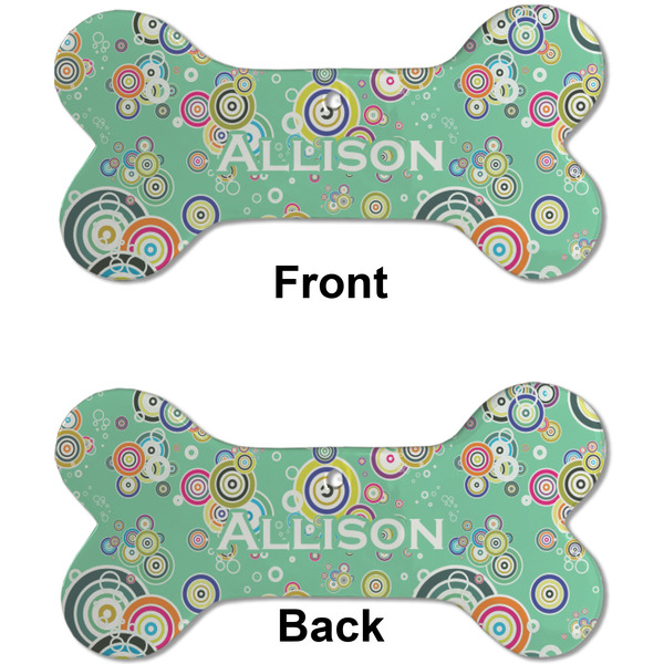 Colored Circles Ceramic Flat Ornament - Bone Front & Back (APPROVAL)