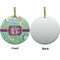 Colored Circles Ceramic Flat Ornament - Circle Front & Back (APPROVAL)