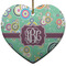 Colored Circles Ceramic Flat Ornament - Heart (Front)