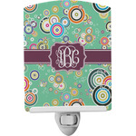 Colored Circles Ceramic Night Light w/ Monogram