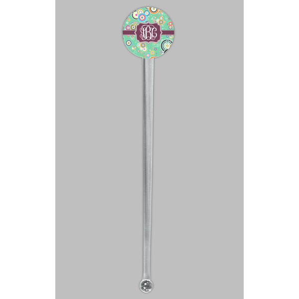 Colored Circles Clear Plastic 7" Stir Stick - Round - Single Stick