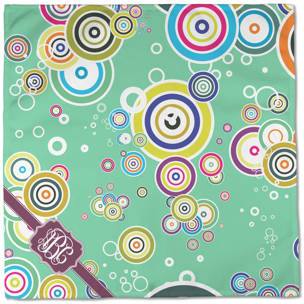 Colored Circles Cloth Napkins - Personalized Dinner (Full Open)