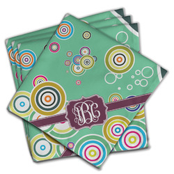 Colored Circles Cloth Dinner Napkins - Set of 4 w/ Monogram