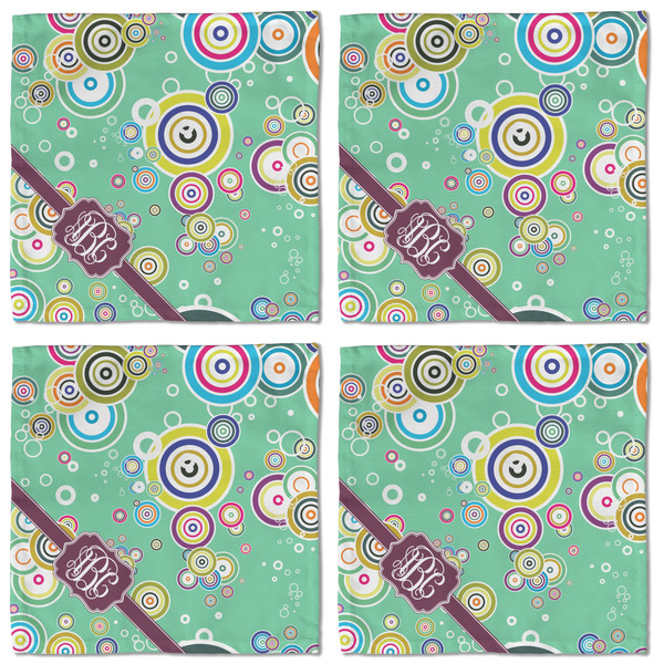Colored Circles Cloth Napkins - Personalized Lunch (APPROVAL) Set of 4
