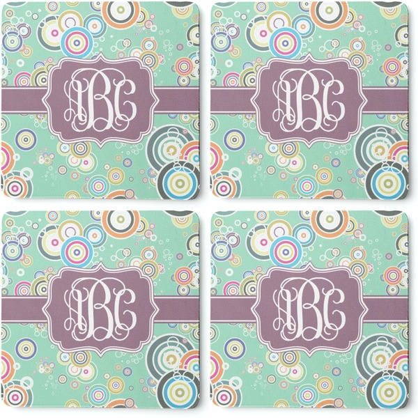 Colored Circles Coaster Rubber Back - Apvl