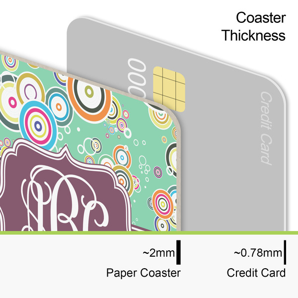 Colored Circles Coaster Thickness