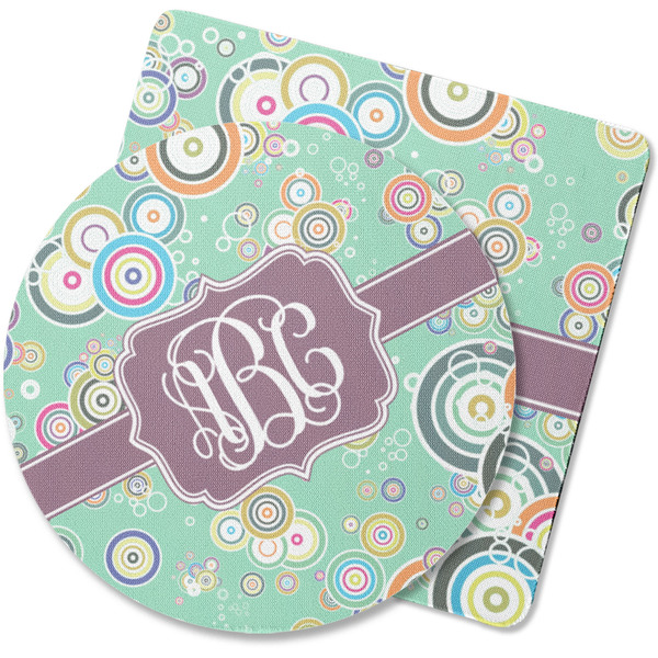 Custom Colored Circles Rubber Backed Coaster (Personalized)