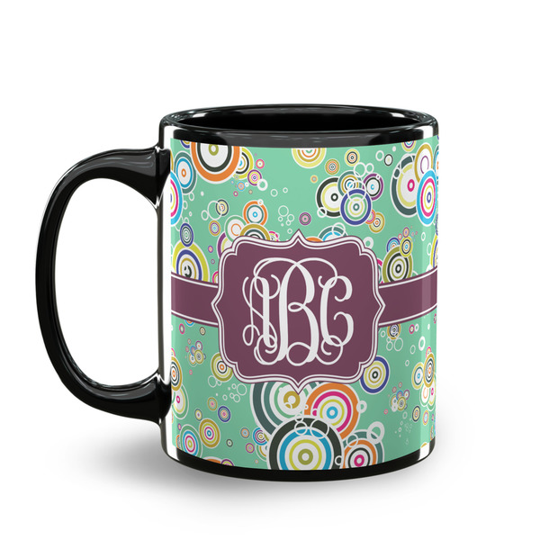 Colored Circles Coffee Mug - 11 oz - Black