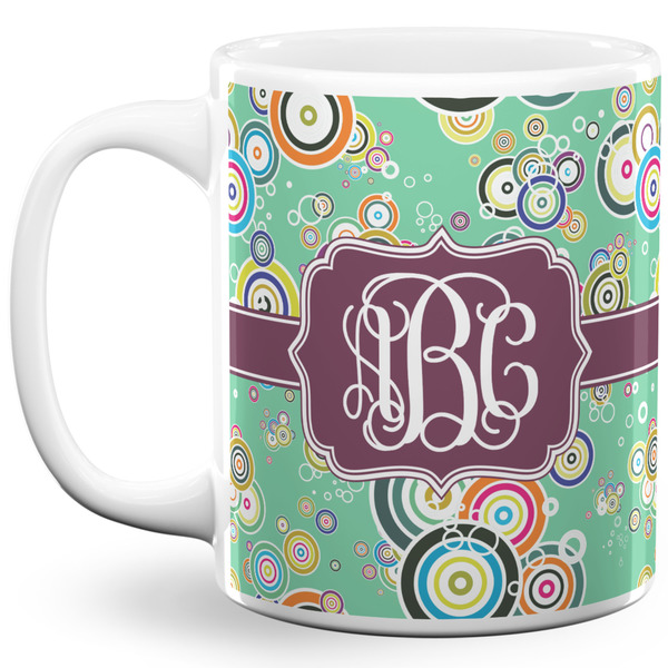 Custom Colored Circles 11 Oz Coffee Mug - White (Personalized)