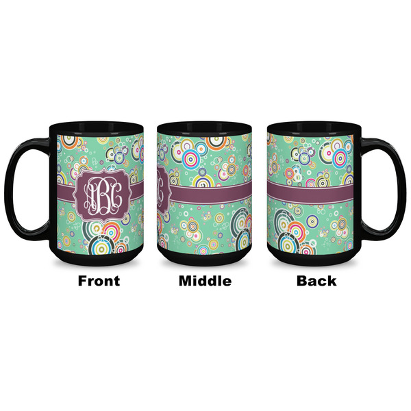 Colored Circles Coffee Mug - 15 oz - Black APPROVAL