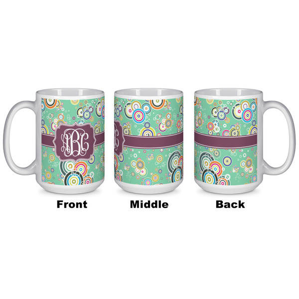 Colored Circles Coffee Mug - 15 oz - White APPROVAL