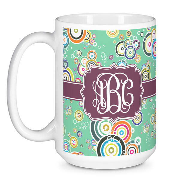 Colored Circles Coffee Mug - 15 oz - White