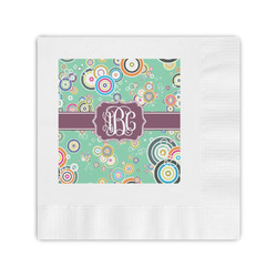 Colored Circles Coined Cocktail Napkins (Personalized)