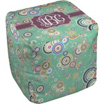 Colored Circles Cube Pouf Ottoman - 13" (Personalized)