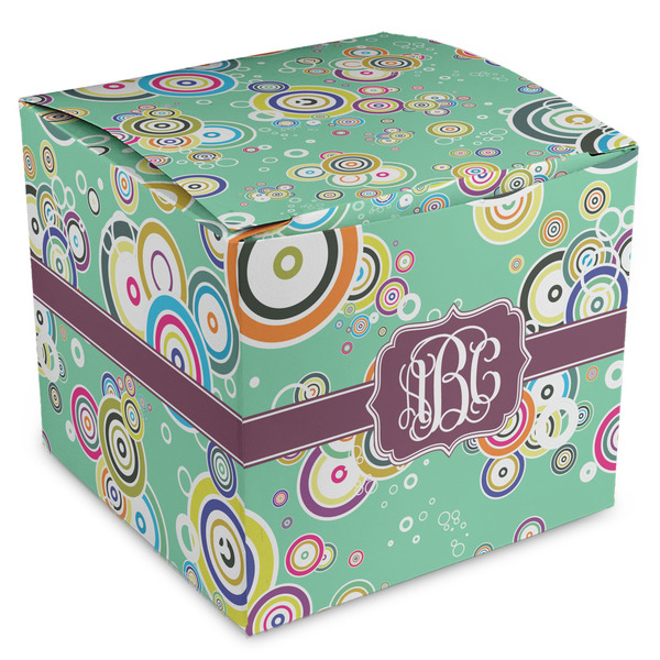 Custom Colored Circles Cube Favor Gift Boxes (Personalized)