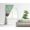 Colored Circles Curtain With Window and Rod - in Room Matching Pillow