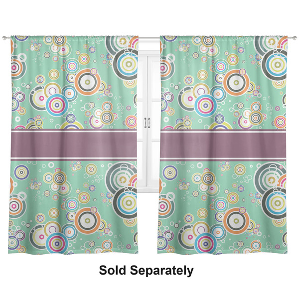 Custom Colored Circles Curtain Panel - Custom Size