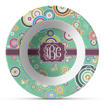 Colored Circles Plastic Bowl - Microwave Safe - Composite Polymer (Personalized)