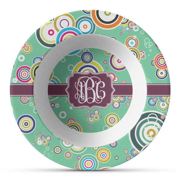 Custom Colored Circles Plastic Bowl - Microwave Safe - Composite Polymer (Personalized)