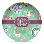 Colored Circles Microwave Safe Plastic Plate - Composite Polymer (Personalized)